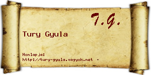 Tury Gyula névjegykártya