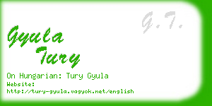 gyula tury business card